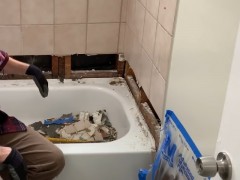 Postavljanje kade sa hidroizolacijom, keramikom i obradom